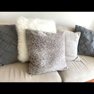 Oversized grey accent pillow